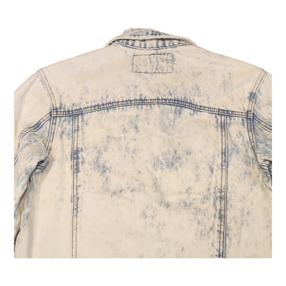 Designer Carmar Distressed Acid Wash, 100% Cotton Jean Jacket Size: S - Picture 9 of 10